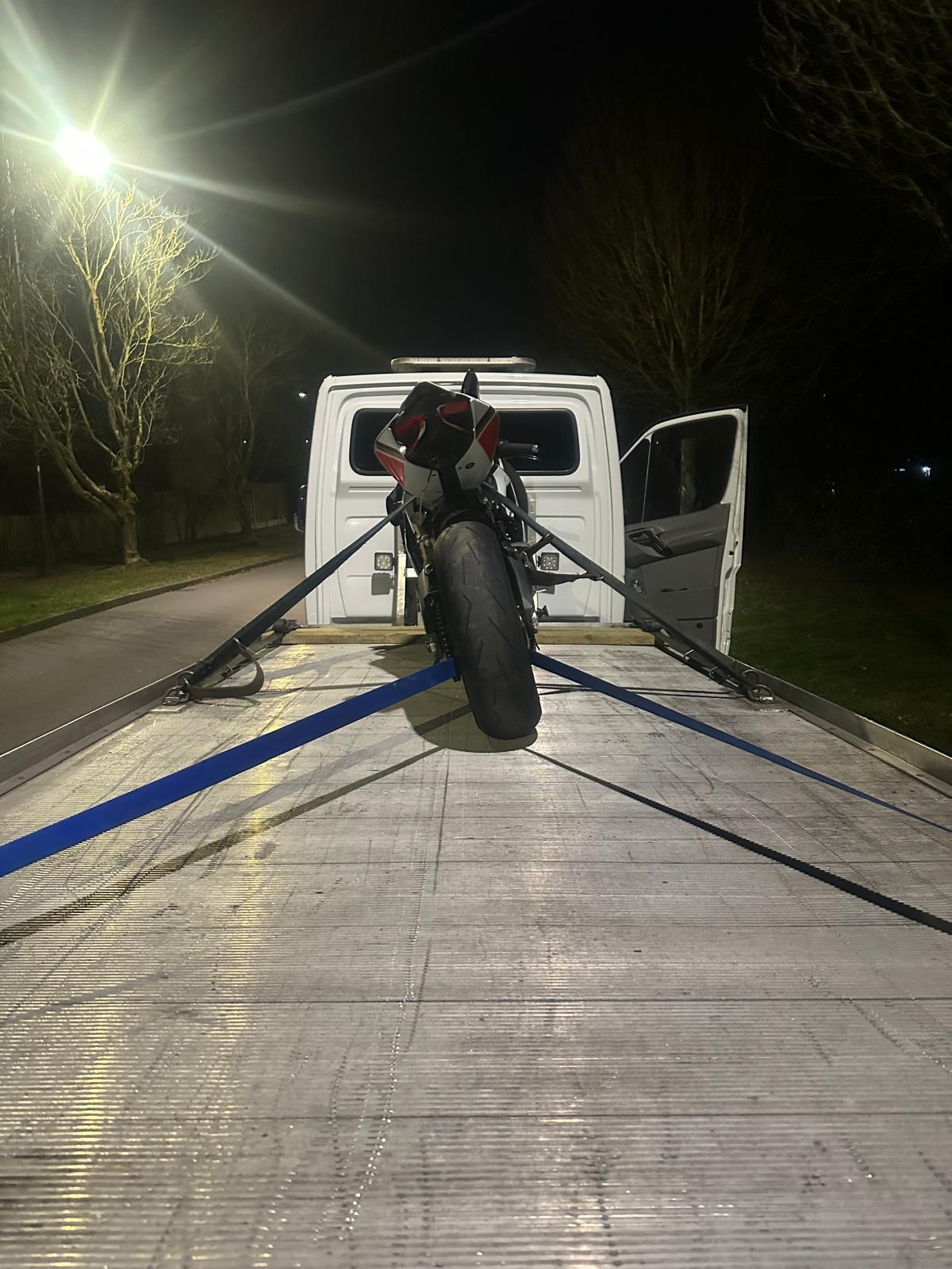 Motorcycle transport and recovery by BHX Logistics